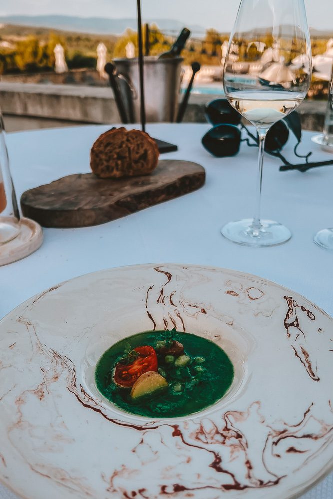 La Table de Xavier Mathieu, starter, pistou soup, by Dancing the Earth
